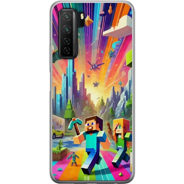 Huawei P40 lite 5G Gennemsigtig cover Fortnite vs Minecraft