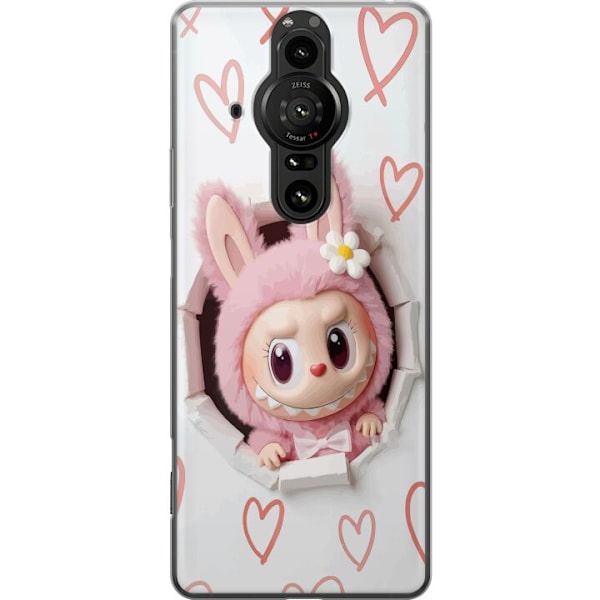Sony Xperia Pro-I Läpinäkyvä kuori Labubu Sydän Taustakuva Pop Mart Rakkausteema Hahmodesign Suosittu Motiivi Keräilytaideteossarja
