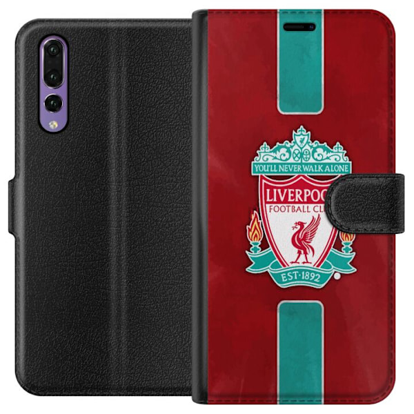 Huawei P20 Pro Tegnebogsetui Liverpool FC - Klassisk Fodboldstolthed i Rødt