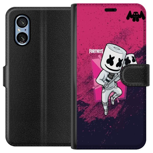 Sony Xperia 5 V Tegnebogsetui Marshmello Fortnite Skin Emote G