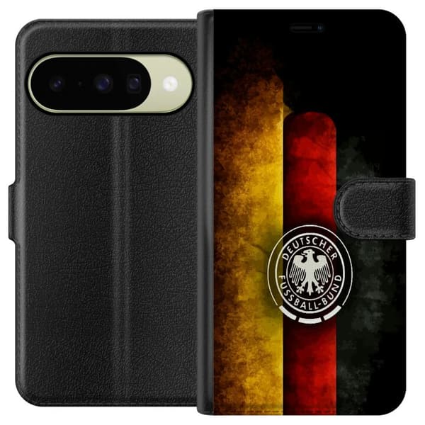 Kompatibel Tegnebogsetui til Google Pixel 10 Tysk fotbollsemblem sort