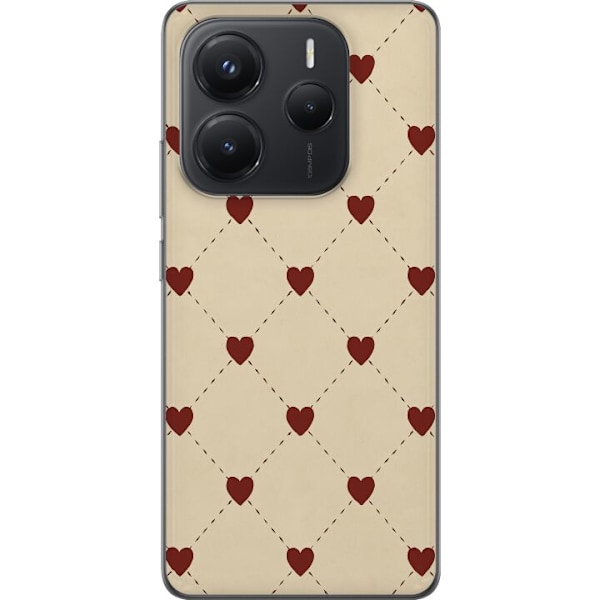 Xiaomi Redmi Note 14 Genomskinligt Skal Heart Grid