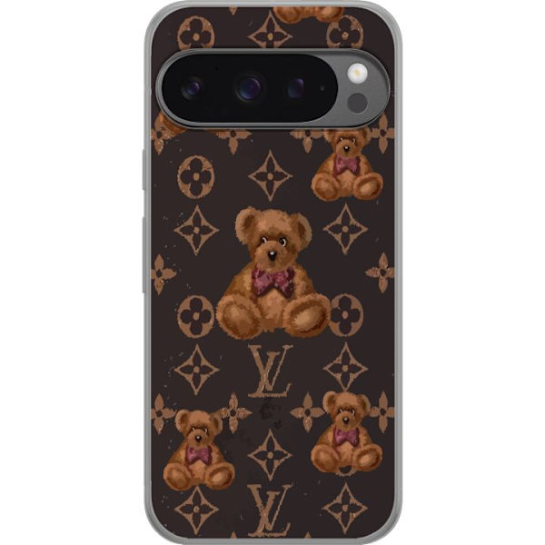 Google Pixel 9 Pro XL Gennemsigtig cover Louis Vuitton Teddybjørn Mønster Luksus Mode Design Populært Motiv Mode Trend Luksuriøse Accessories