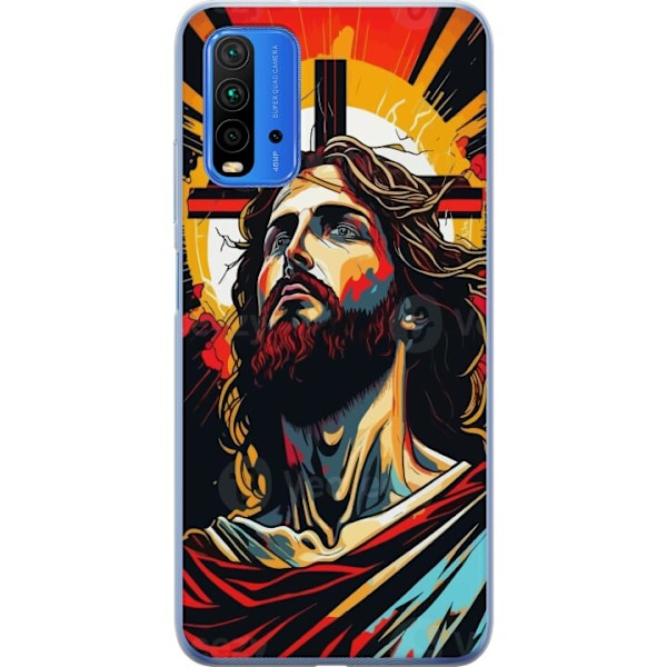 Xiaomi Redmi 9T Läpinäkyvä kuori Jeesus ja Kortti - uskonno