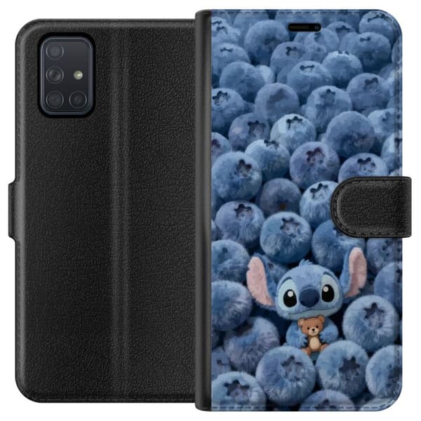 Kompatibelt Lommeboketui til Samsung Galaxy A71 Blå figur bland blåbär blå