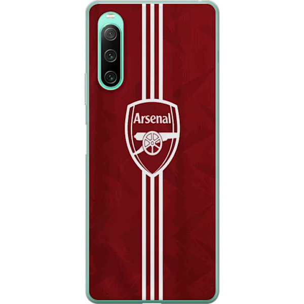 Sony Xperia 10 IV Läpinäkyvä kuori Arsenal Emblem Jalkapallo Premier League Seuravaakuna Punainen Valkoinen Ikoninen Fanit Lontoo Urheilu Motiivi
