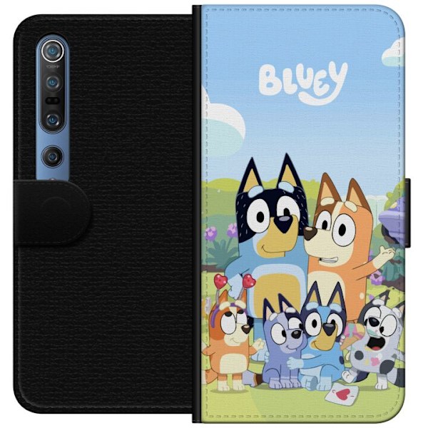 Xiaomi Mi 10 Pro 5G Tegnebogsetui Bluey mobilcover med hele familien i farverigt design