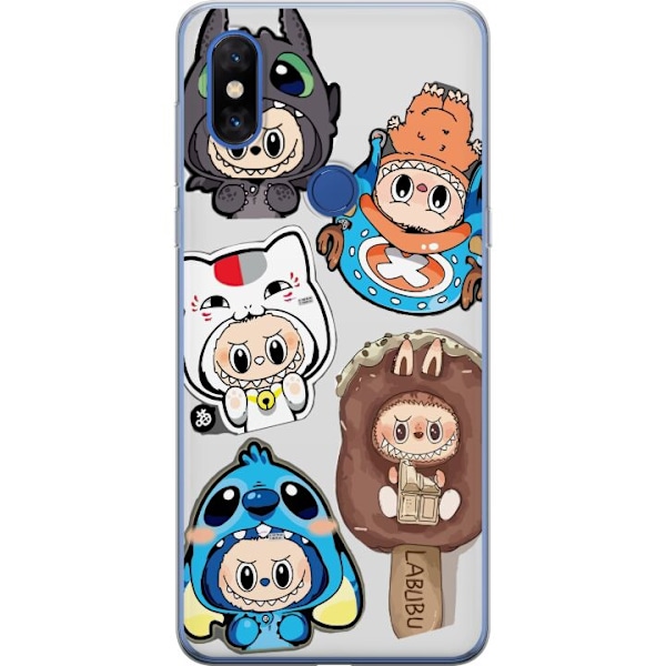 Xiaomi Mi Mix 3 Läpinäkyvä kuori Labubu hahmokokoelma - Pop Mart Labubu The Monsters väriluulisessa muotoilussa