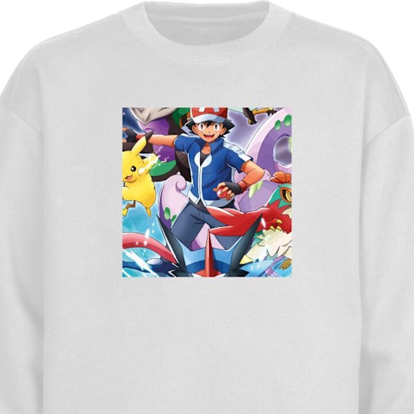 Sweatshirt for Voksen | Klassisk Collegegenser Pokemon hvit XXL