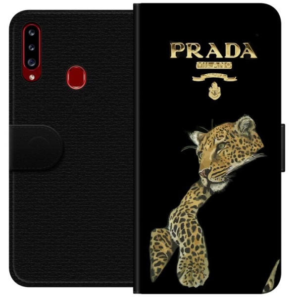 Samsung Galaxy A20s Lompakkokotelo Prada Leopard