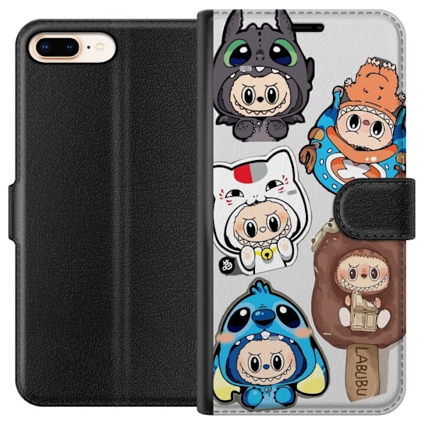 Apple iPhone 8 Plus Tegnebogsetui Labubu figur samling - Pop M