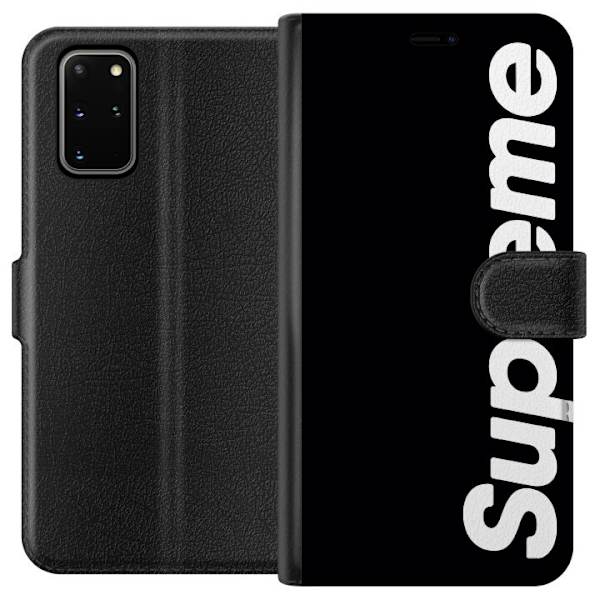 Samsung Galaxy S20+ Tegnebogsetui Supreme Sort Hvid Streetwear Design Klassisk Modeikon Trend Urban Stil Grafiskt Motiv Populær