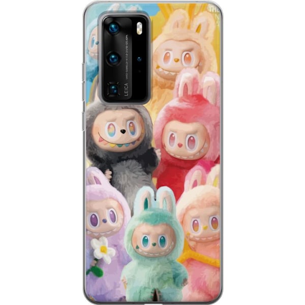 Huawei P40 Pro Genomskinligt Skal Labubu Sketch Style – Handritat monster i tusch