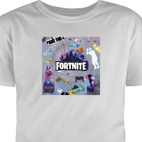 Barn-T-shirt | Bekväm T-shirt för Barn Fortnite grå 3-4 År