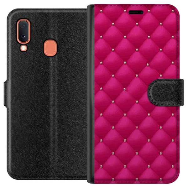 Kompatibelt Lommeboketui til Samsung Galaxy A20e Luksuriøst Rosa