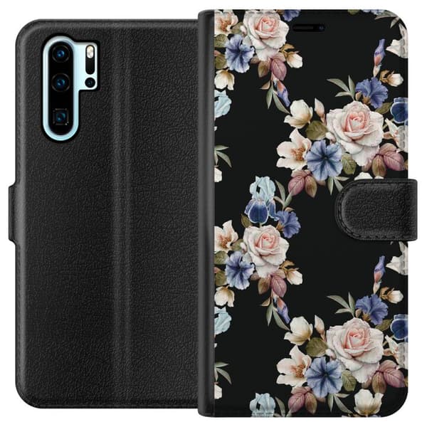 Kompatibelt Lommeboketui til Huawei P30 Pro Blomstre