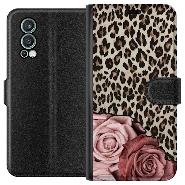 OnePlus Nord 2 5G Lompakkokotelo Ruusut ja kuviot