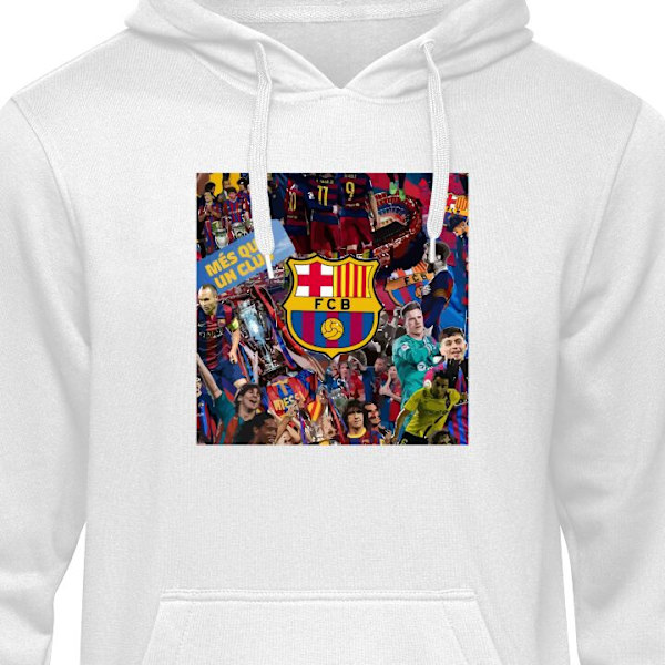 Barn-Hoodie | Mjuk Huvtröja för Barn I Love FCB vit 9-11 År