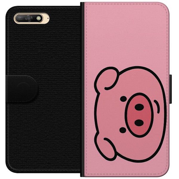 Huawei Y6 (2018) Lommeboketui Kawaii Piggy