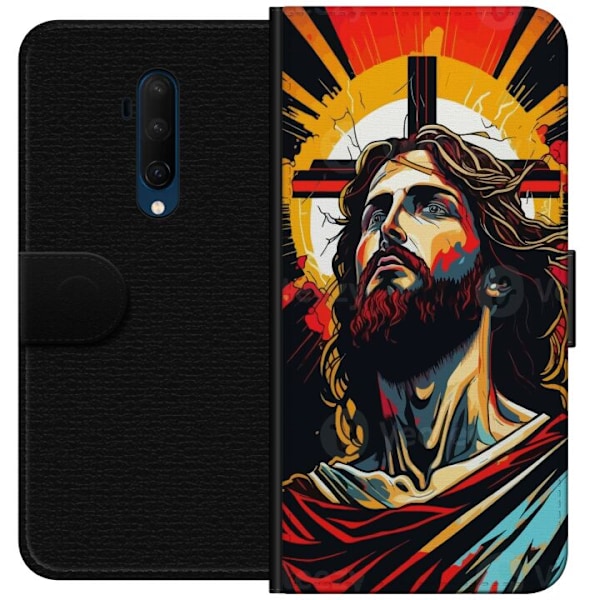 OnePlus 7T Pro Tegnebogsetui Jesus & Kort - religiøst motiv m