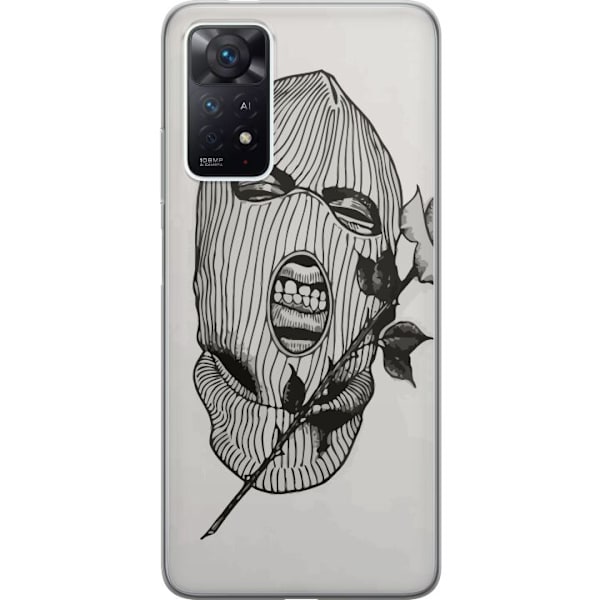 Xiaomi Redmi Note 11 Pro Läpinäkyvä kuori Hiihtomaski Ros Katutyö Muotoilu Graafinen Kuvio Jännitys Kaupunkityyli Katutaidetta Naamiaiset Symboli
