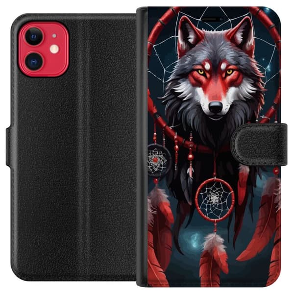Kompatibel Tegnebogsetui til Apple iPhone 11 Ulven