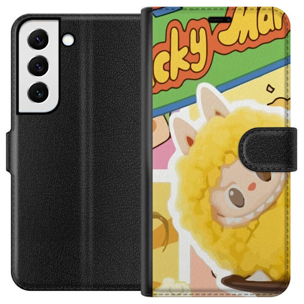 Samsung Galaxy S22+ 5G Tegnebogsetui Labubu Wacky Mart Pop Mart Serie Samlerfigur Sød Design Populært Motiv Figurserie Kreativ Kunst Leksak
