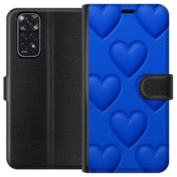 Xiaomi Redmi Note 11 Tegnebogsetui Blå Hjerter