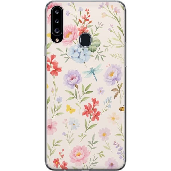 Kompatibelt Mobildeksel til Samsung Galaxy A20s Blomster