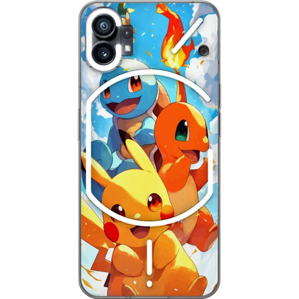 Nothing Phone (1) Läpinäkyvä kuori Pocket Creatures - innoittanut Pokémonista mainitsematta nimeä