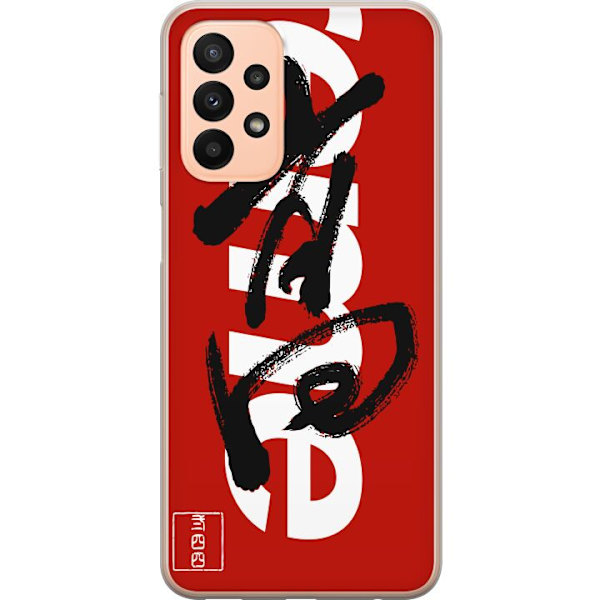 Samsung Galaxy A23 Läpinäkyvä kuori Supreme Punainen Graffiti Katupukeutuminen Suunnittelu Muotikuvake Trendikäs Graffiti Kuviointi Suosittu Urbaa