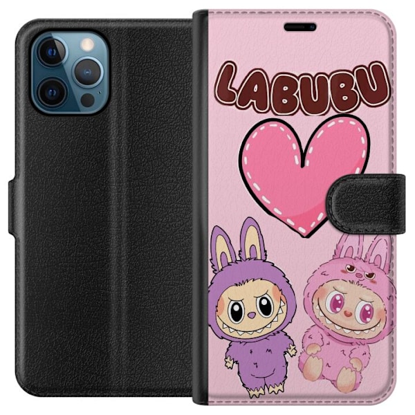 Apple iPhone 12 Pro Tegnebogsetui Labubu Pink Monster