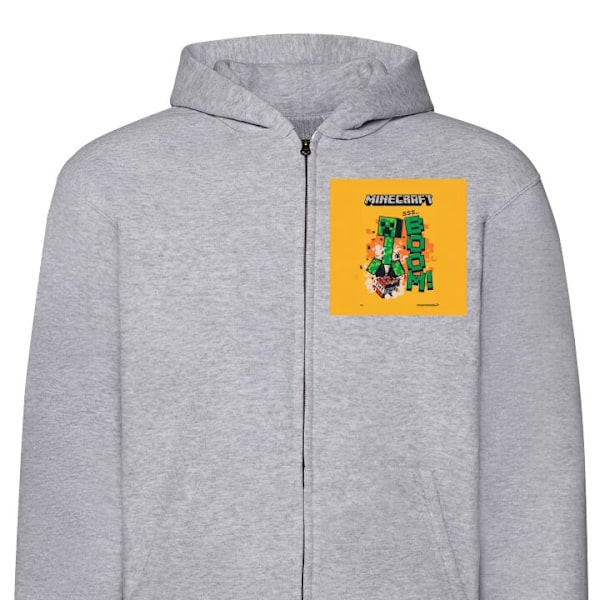 Zip-Hoodie | Hættetrøje med Lynlås til Voksne Minecraft Boom grå XXL