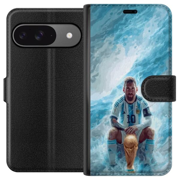 Kompatibelt Lommeboketui til Google Pixel 9 Lionel Messi Världsmästare blå