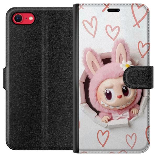 Apple iPhone 8 Lompakkokotelo Labubu Sydän Taustakuva Pop Mart Rakkausteema Hahmodesign Suosittu Motiivi Keräilytaideteossarja