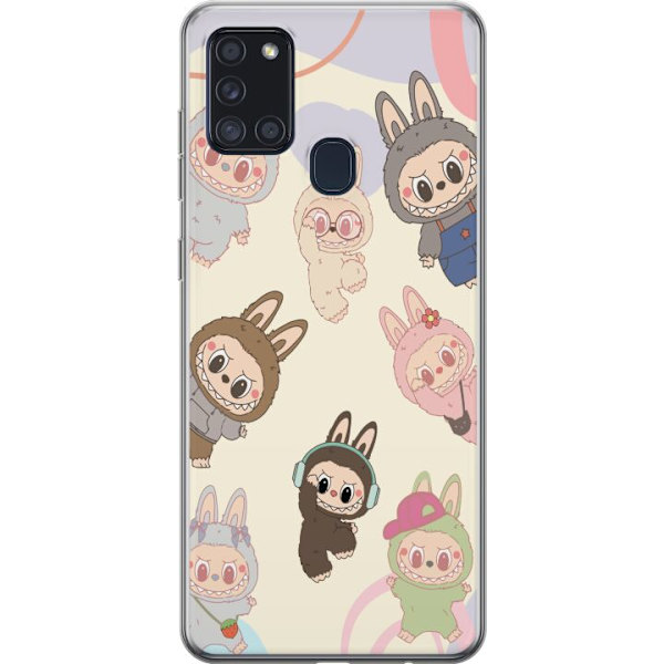 Samsung Galaxy A21s Gjennomsiktig deksel Labubu Pop Mart Kolleksjon Motiv Figur Samling Design Populært Art Toy Pop Mart Kreativ Grafisk
