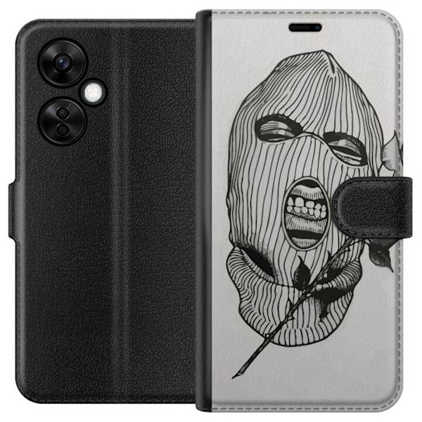 OnePlus Nord CE 3 Lite Lompakkokotelo Hiihtomaski Ros Katutyö Muotoilu Graafinen Kuvio Jännitys Kaupunkityyli Katutaidetta Naamiaiset Symboli