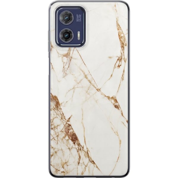 Motorola Moto G73 Gjennomsiktig deksel Hvit marmor