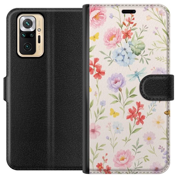 Xiaomi Redmi Note 10 Pro Tegnebogsetui Blomster