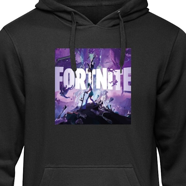 Hoodie för Vuxen | Bekväm Huvtröja Fortnite svart XXL