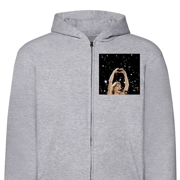 Zip-Hoodie | Hættetrøje med Lynlås til Voksne Taylor Swift grå S