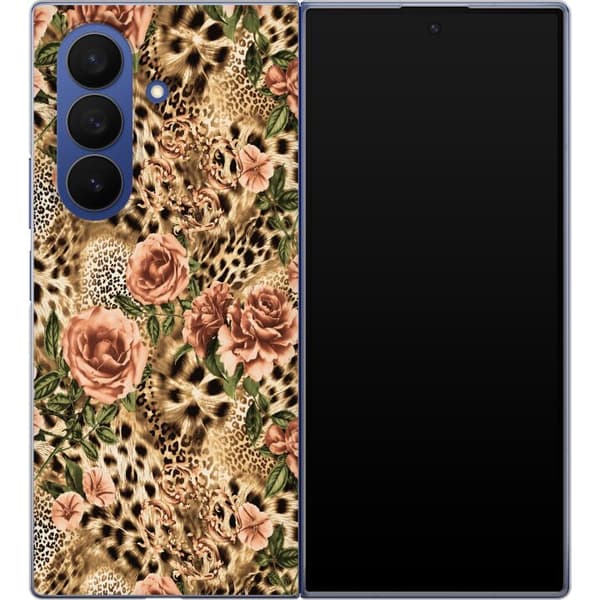 Kompatibel Mobilcover til Samsung Galaxy Z Fold7 Brune leopardroser brun