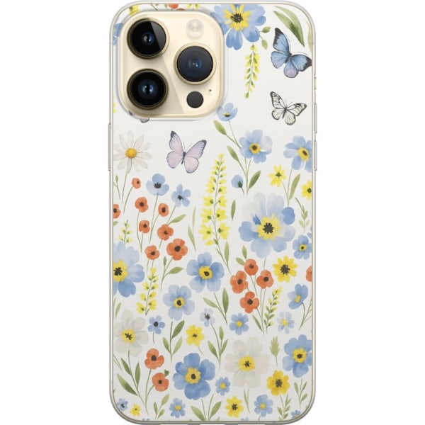 Apple iPhone 15 Pro Max Gjennomsiktig deksel Sommerblomster