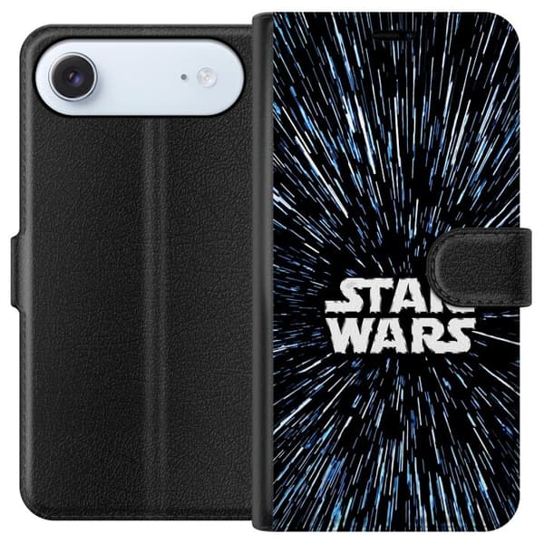 Kompatibel Tegnebogsetui til Apple iPhone Air Star Wars-logo med hyperspace-stjerner i ikonisk sci-fi-design sort