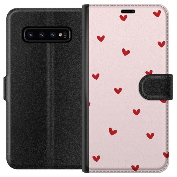 Samsung Galaxy S10 Plånboksfodral Hjärtan