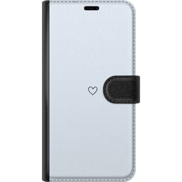 Kompatibel Tegnebogsetui til Apple iPhone 12 mini Hjerte Lyseblå
