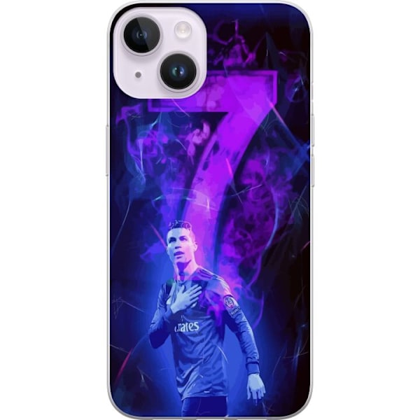 Apple iPhone 14 Genomskinligt Skal Ronaldo 7 – Fotbollslegend i Action för Fans