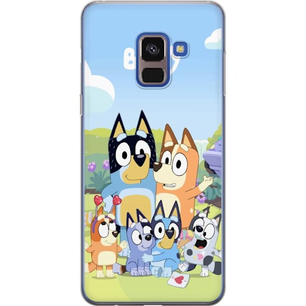 Samsung Galaxy A8 (2018) Genomskinligt Skal Bluey mobilskal med hela familjen i färgglad design