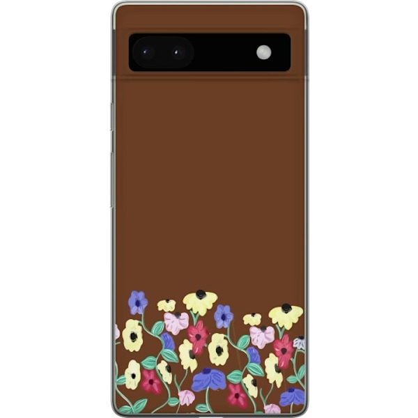 Google Pixel 6a Genomskinligt Skal Blommor