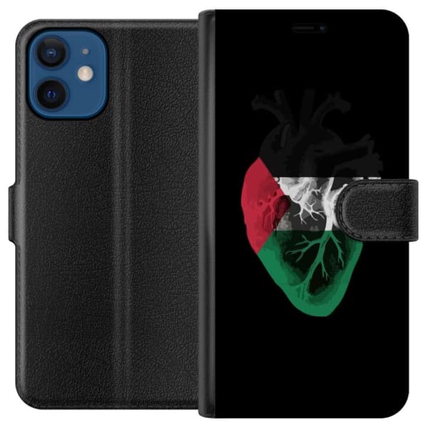Kompatibel Tegnebogsetui til Apple iPhone 12 mini Palestina Hjerte